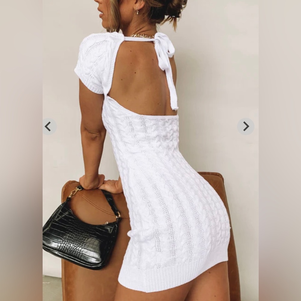 Beginning Boutique Cable Knit Mini Dress